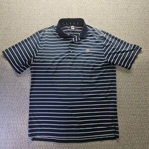Footjoy Shirt Mens Large Golf Polo Blue Purple Green Striped Short Sleeve